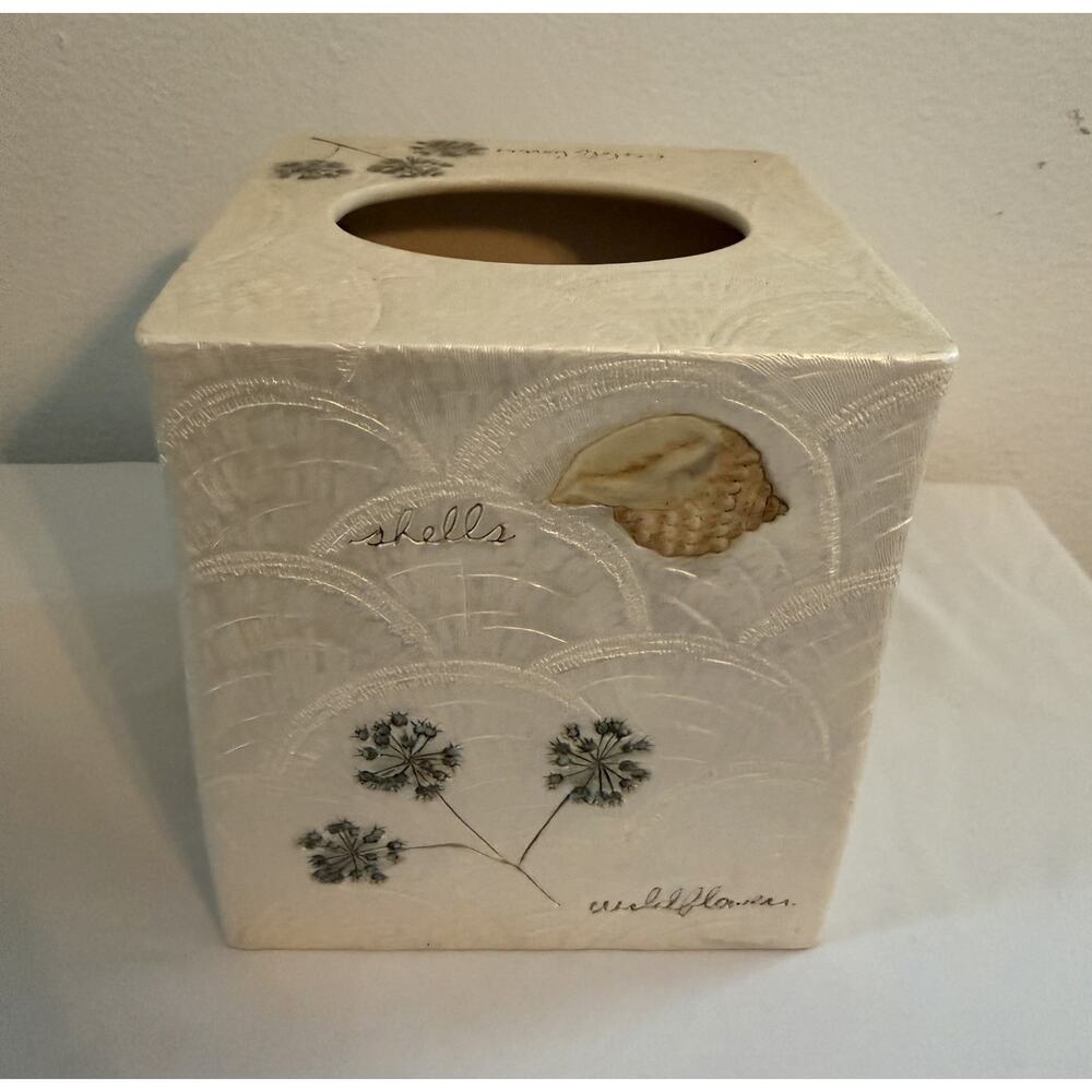 Tissue Box Cover Beach Charter Club Home Cape May Seashell Sunflower Gc Note